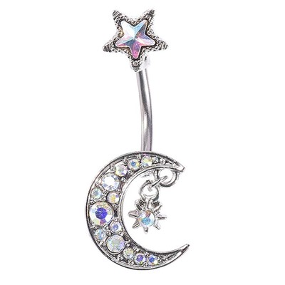 Kreative Piercings Schmuck Moon Star Nabel Ring Mode Nabel Knopf Schöne Nabel