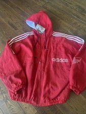 Vintage 90s Classic Adidas Windbreaker Big Logo Red Size L