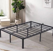 TATAGO Upgraded Metal Platform 157 x 200cm Bed Frame Queen Size Black