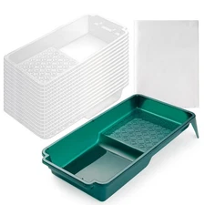 Paint Tray Liner, 4 Inch Paint Roller Tray with 15 Pcs Disposable Paint Liners,