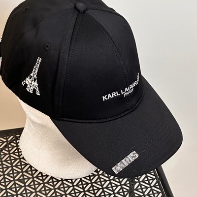 Karl Lagerfeld Paris Mens Black Baseball Cap Eiffel Tower  display picture 1
