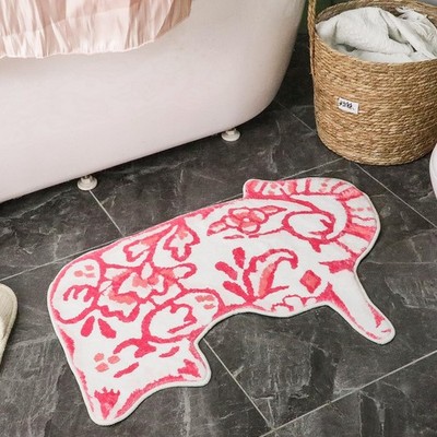 Delft Cat Shape Bath Rug Cat Shaped Bathroom Mat 23'' x 32'' Rugs for Home