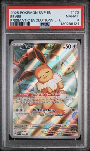 Eevee 173 Pokemon TCG Sv: Prismatic Evolutions Promo Card Holo - PSA 8