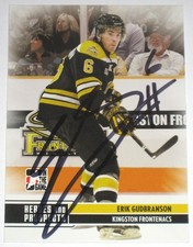 ERIK GUDBRANSON SIGNED 09-10 ITG PROSPECTS ROOKIE CARD AUTOGRAPH AUTO!!