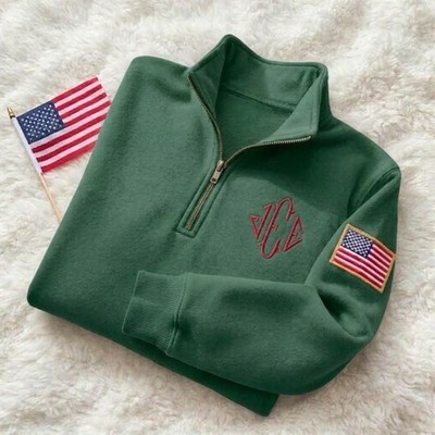 Embroidered J.E.E. Epstein Quarter Zip Sweatshirt, Jeffrey Epstein Embroidery