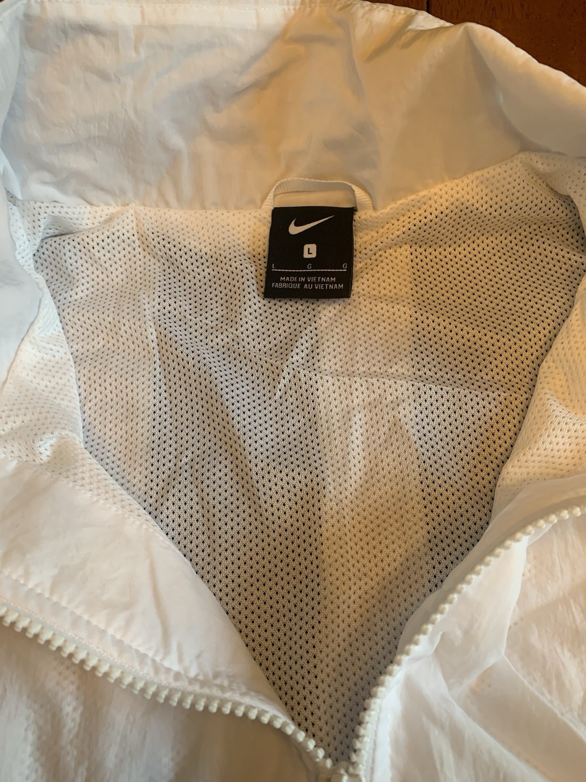 SACAI X NIKE Nike Giacca a Vento Uomo Taglia Large ~ Logo Posteriore Rosso Bianco e Nero