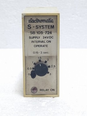 Electromatic S-System SA 105 724 0,15-3 Sec DELAY ON OPERATE RELAY 24V DC