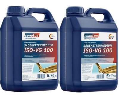 EUROLUB Sägekettenmedium ISO-VG 100 2x5 Liter Sägekettenöl Kettensägen Öl Haftöl