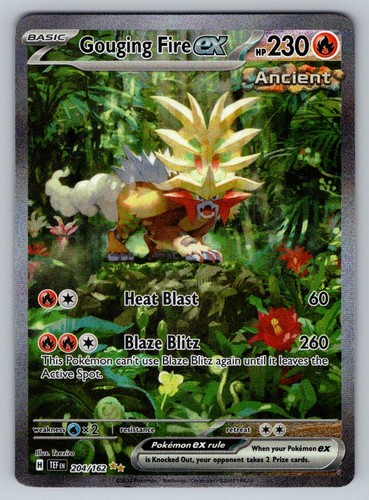 Gouging Fire ex 204/162 Temporal Forces Pokemon Holo NM