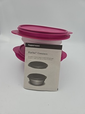 2 Tupperware Flat Out Collapsible Bowl 4 Cup 950 ML Expanding Purple 5453