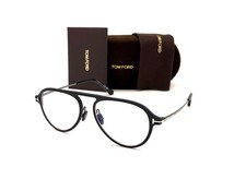 Tom Ford FT5972-B 005 Black / Blue Block Clear Lens 54mm Eyeglasses