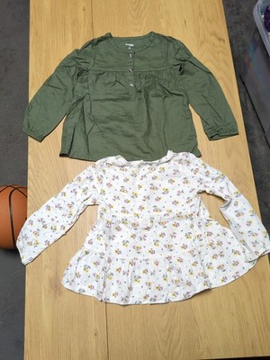 Carters Blusen Mädchen Größe 92/98 Khaki, Weiss, Blumen