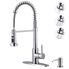 Arcora Chrome Kitchen Faucet Soap Dispenser Stainless Steel Kitchen Faucet Pull