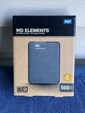 WD Elements New 500GB Portable External Hard Drive USB 3.0 WDBUZG5000ABK