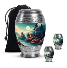 Lighthouse Urns 10Inch + 3Inch Set Of 2 for Adult Ashes Decorative Gift for