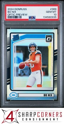 2024 PANINI DONRUSS OPTIC PREVIEW PRIZM #369 BO NIX RC RATED ROOKIE PSA 10