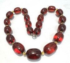 Vintage Cherry Bakelite Beads Graduated Necklace, 45cm, 54g
