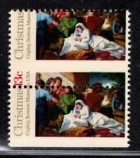 Perfectly Flawed EFO SN 1701 MNH Error-Christmas- Misperf Pair (1 Missing Value)