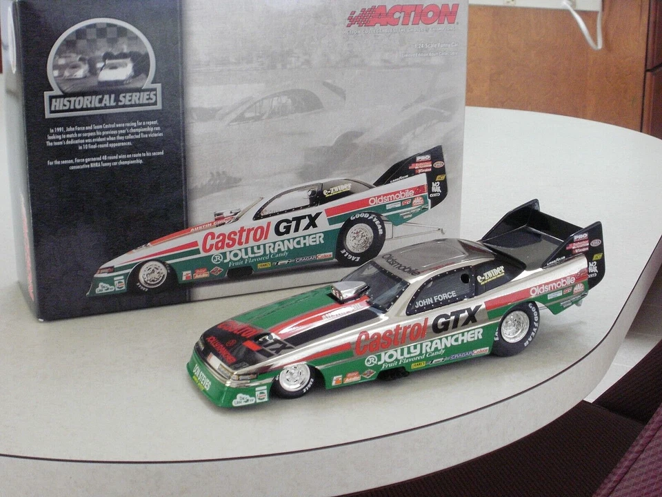 NHRA 1/24 JOHN FORCE RCCA 1991 CASTROL GTX CROMO 91 CHAMP 1/391 #318 Foto 4 de 4