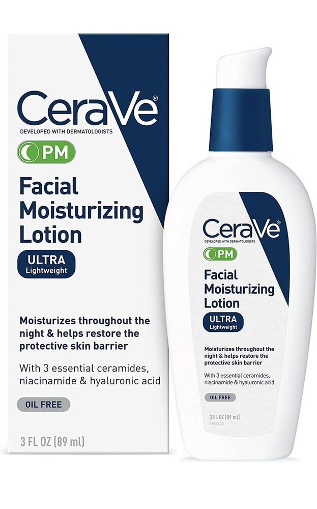 Cerave PM Facial Moisturizing Lotion 3oz Night Cream with Hyaluronic Acid & Niacinamide - CVE53745