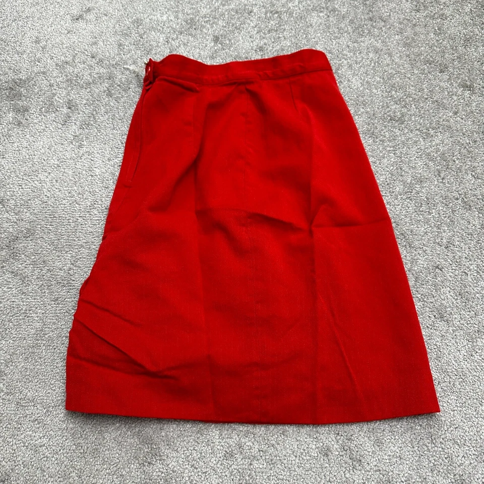 Alberto Makali Vintage Wool A-Line Midi Skirt Women 10 Red Lined Office 24x20.5 - Image 2 of 4