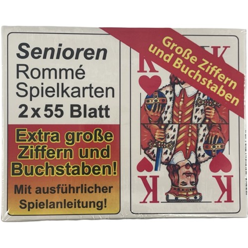 Senioren Romme Spielkarten Karten Set 2x 55 fr. Blatt Canasta Poker Bridge Skat