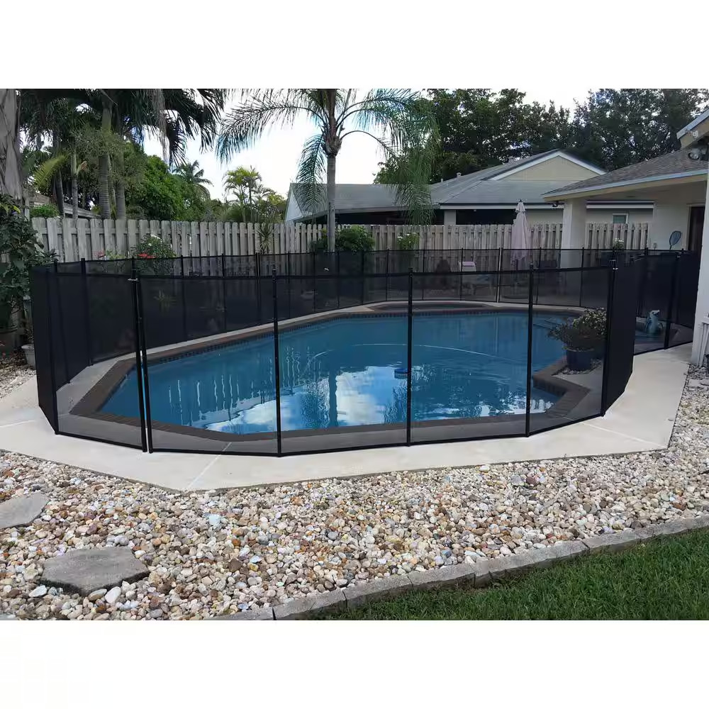 Swimming Pool Safety Fence In Ground Adjustable to Fit Around Any Size Or Shape