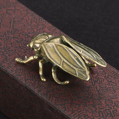 Brass Cicada Figurine Statue Home Tea Table Ornaments Animal Figurines Gift，