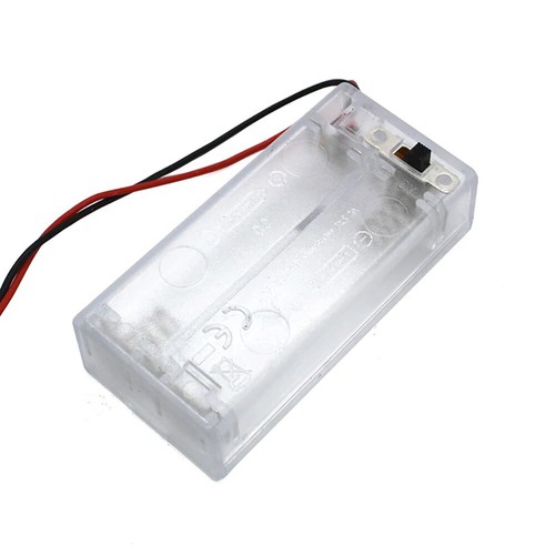2 x AA Battery Holder Box Case Transparent Enclosed Clear with On/Off Switch - Picture 6 of 6