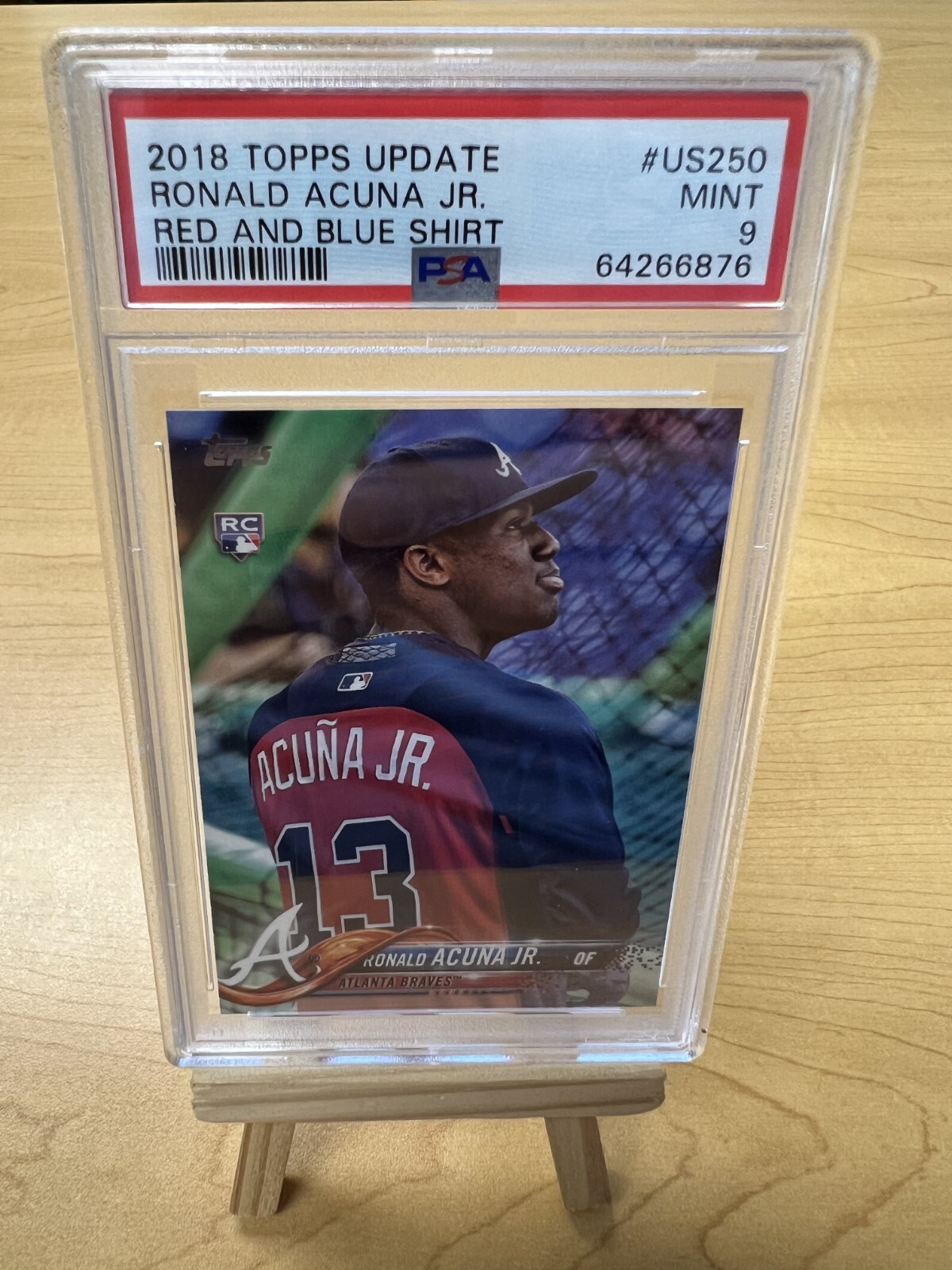 2018 Ronald Acuna Jr Topps Update Red And Blue Shirt  SP PSA 9 RC #US250