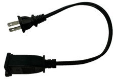 NEW 1ft Short US Power Extension Cable Cord US AC 2-Prong Male/Female