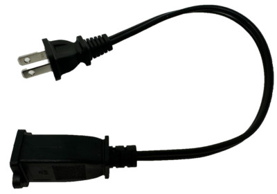 NEW 1ft Short US Power Extension Cable Cord US AC 2-Prong Male/Female