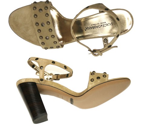 Sandalias DG de piel floral en negro - Dolce Gabbana