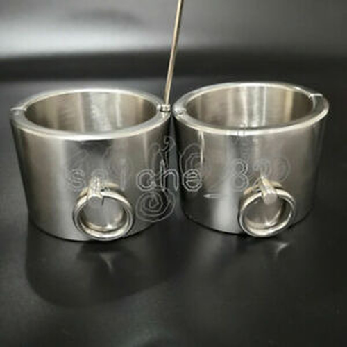 Stainless Steel Handcuffs Collar Ankle Shackles Pillory Screw Restraint New - Picture 5 of 17