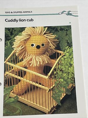 Marshall Cavendish Cuddly Lion Cub Stuffed Animal Toy  Crochet Pattern 