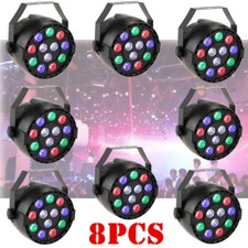 8pcs RGBW 12 LED PAR64 DMX-512 Scheinwerfer Spot Wash Floorspot DJ Disco Strobe