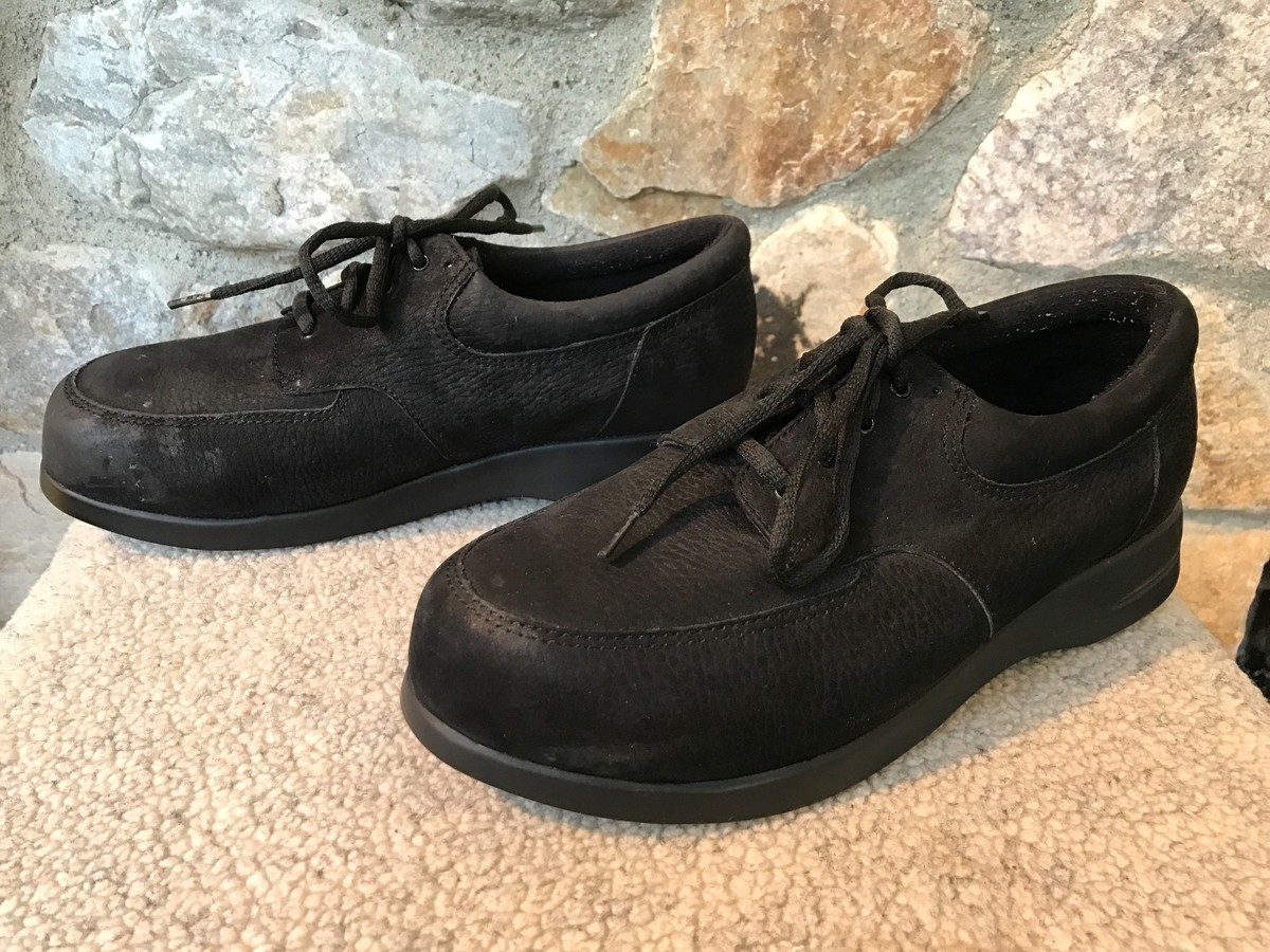 DREW Comfort Orthopedic Lace-up BLACK Nubuck Leather Shoes  display picture 1