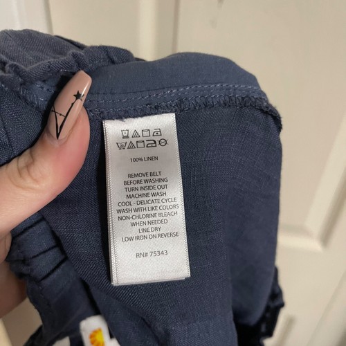 C&C California Damen Hose dunkelblau 100% Leinen Taschen Gummibund Größe XS - Bild 5 von 7