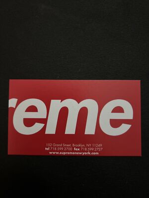 SUPREME NEW YORK Brooklyn STORE BUSINESS CARD COLLECTIBLE RARE | eBay