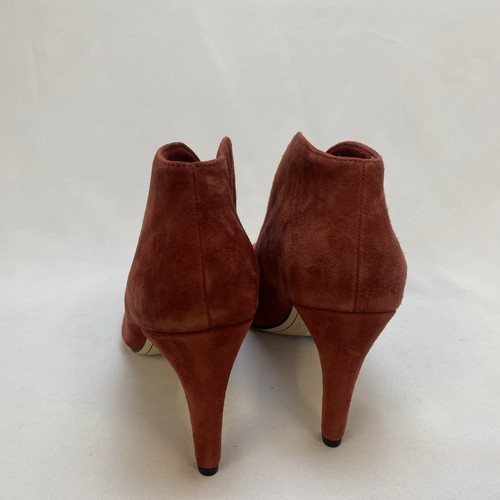 Tamaris Dark Red Suede Almond Toe Open Front Stiletto Ankle Boots UK Size 7 B50 - Picture 5 of 10