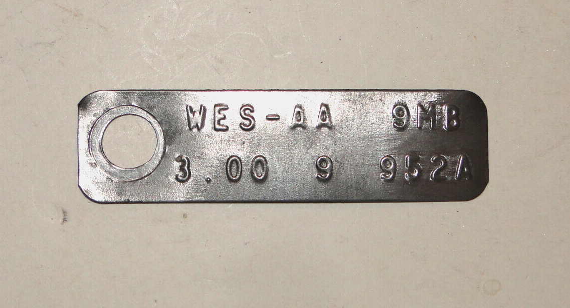 1970 Cougar 9 inch Rear End Axle ID Tag 3.00 Open WES-AA | eBay
