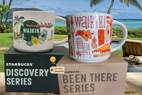 Starbucks Mug Set Discovery & Been There Series WAIKIKI 14 oz. NEW