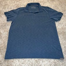 Eddie Bauer Polo Shirt Mens Large Blue Golf Rugby Activewear Collared Casual