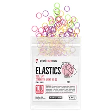 100 Assorted Color Light 3.5 Oz 1/4" Fox Latex Elastic Rubber Bands Braces
