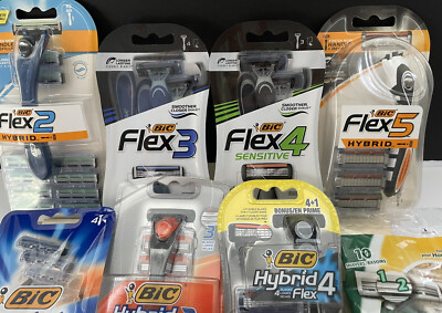 New Bic Flex5 Flex4 3 Comfort Hybrid Sensitive Men RAZORS   You Choose  