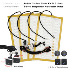 Built-In Car Seat Heater Kit Fit 2 Seats 12V Alloy Wire Heating Pads 3 Levels