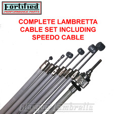 Lambretta Series 1, 2 & 3 FRICTION FREE CABLE SET inc SPEEDO CABLE GREY TEFLON