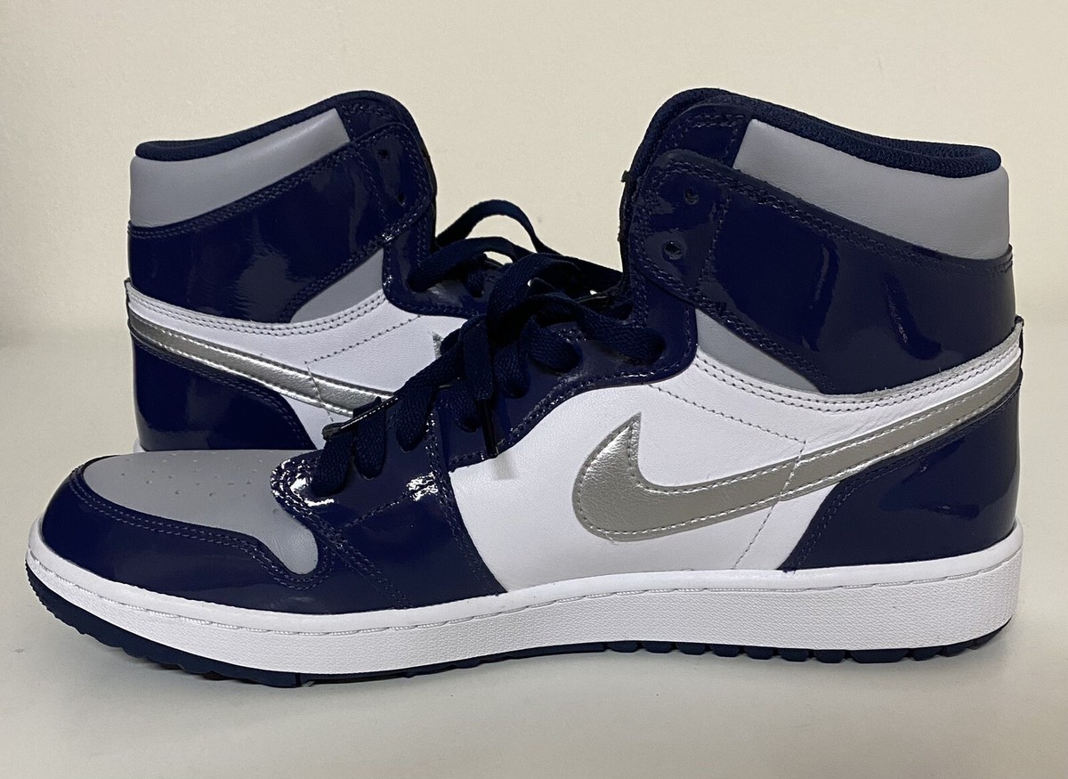 Nike Air Jordan 1 High G Mens Sz 13 Patent Midnight Navy Golf