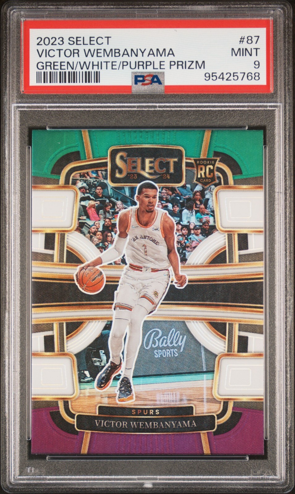 2023-24 Select - Concourse Victor Wembanyama #87 Green White Purple Prizm PSA9