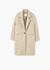 Mango Suit Mng Alpaca Mohair Wool Boucle Beige Coat Size S M Nwt
